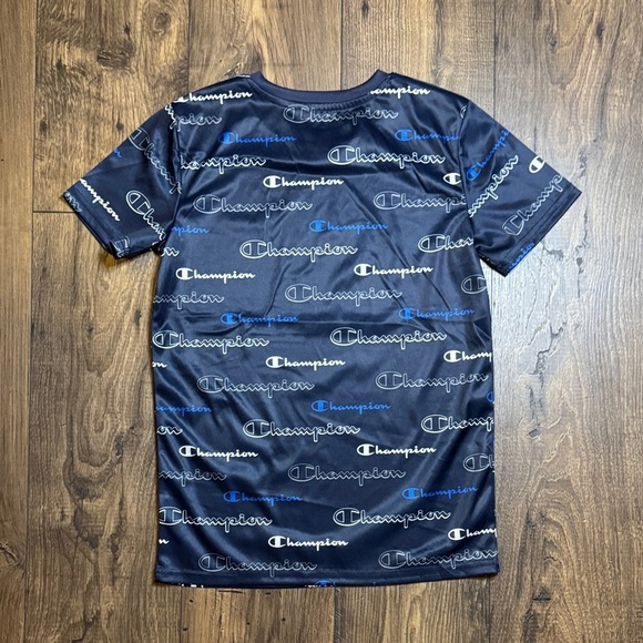 Champion Kids' Dri-Fit Navy Logo Print Tee - Picture 3 of 4